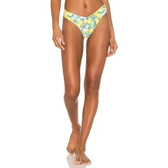 Onia X WeWoreWhat Delilah Bikini Bottom Lemons All Over White XS